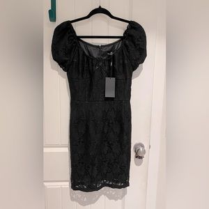 Little Black Dress Flower Embroidery